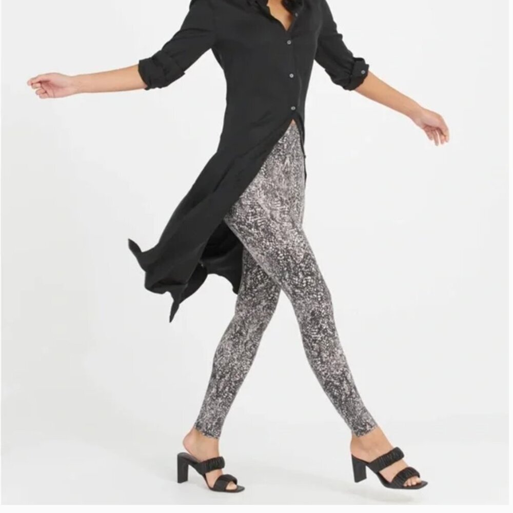 Spanx Faux Leather Snake Shine Leggings 20324R XL